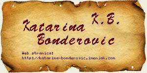 Katarina Bonderović vizit kartica